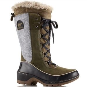 Sorel Tivoli III High Boot Nori/Black Lace Up Waterproof Size 7
